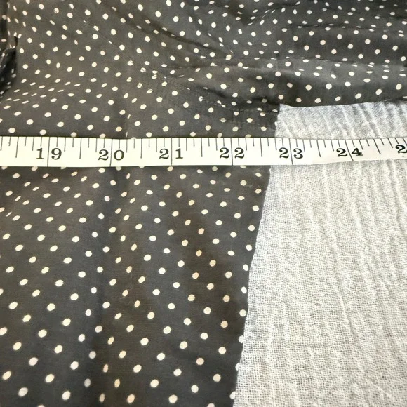 VAN HEUSEN Women Gray White‎ Polka Dot Roll Tab Sleeve Button Up Shirt XL - Picture 7 of 7